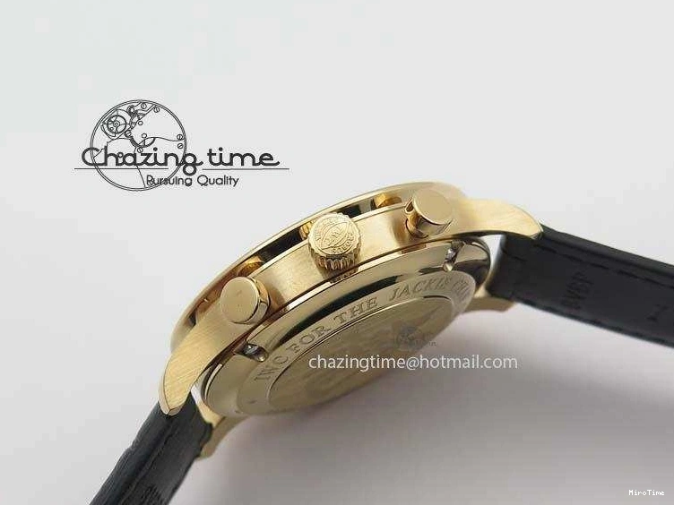 MIROTIME 0324 Portuguese Chrono RG IW371433 Jackie Chan ZF 1:1 Best Edition Gray Dial On Black Leather Strap A7750 V WrinkleFree 7273